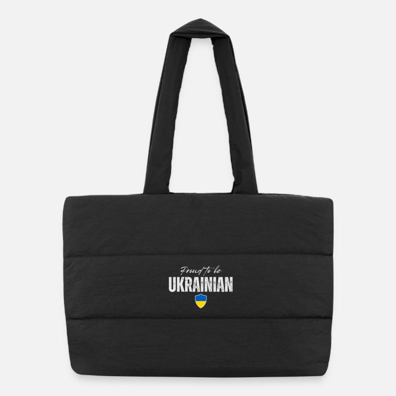 Fierté ukrainienne, j'aime l'Ukraine Sac shopping matelassé