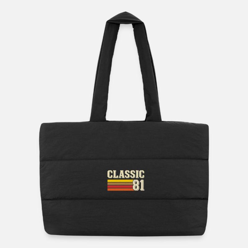 Rétro Classique 81 – Né en 1981 Anniversaire Vintage Sac shopping matelassé