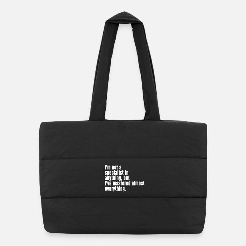 Motivational quote in minimalist style Puffer Shopping Bag
