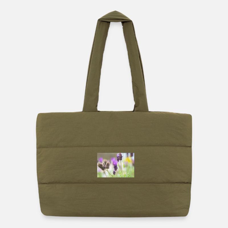 Delicate Lavender in Bloom Puffer Shopping Bag