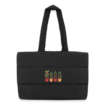 Funny Chili Gardener Gardener Gift - Puffer Shopping Bag - black - Front