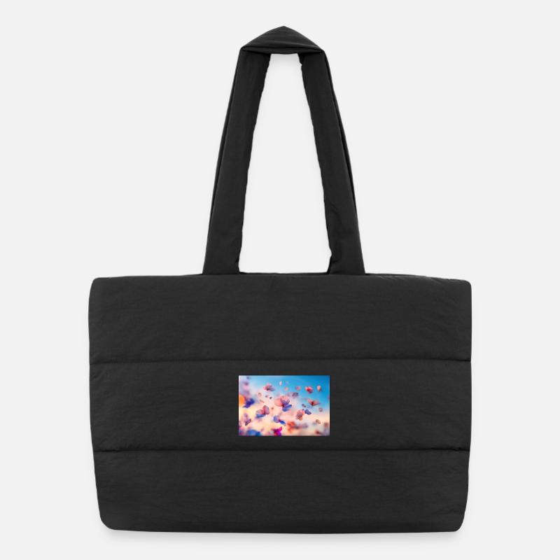 Des fleurs fluides en pastel Sac shopping matelassé