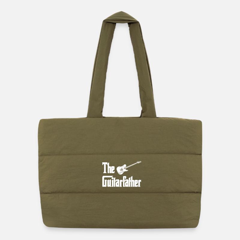 The Guitarist – Typography with Guitar Puffer Shopping Bag