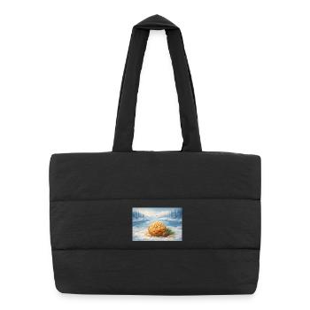 Pignons de pin - Sac shopping matelassé - noir - Devant