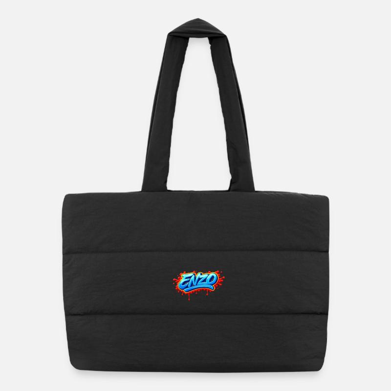 GRAFFITI-NAME ENZO FÜR PERFEKTES GESCHENK DRUCKBAR Puffer-Einkaufstasche