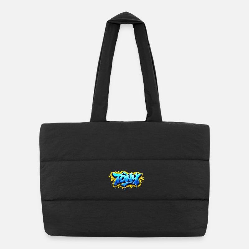 GRAFFITI-NAME TONY FÜR PERFEKTES GESCHENK DRUCKBAR Puffer-Einkaufstasche