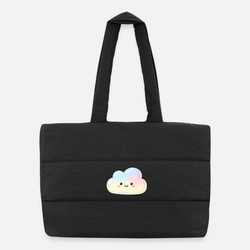 Nuage Pastel avec Nuage de sommeil au visage mignon Sac shopping matelassé