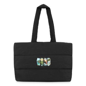 Design de Bali – Motif de vacances sur une île tropicale - Sac shopping matelassé - noir - Devant