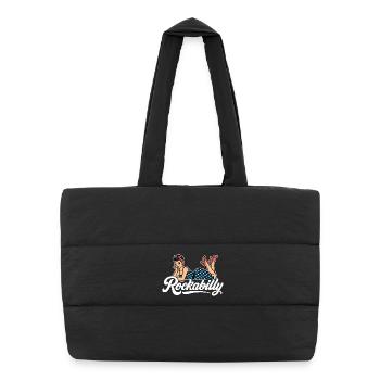 Rockabilly Pin-Up: Vintage Woman in Petticoat Dress - Puffer Shopping Bag - black - Front