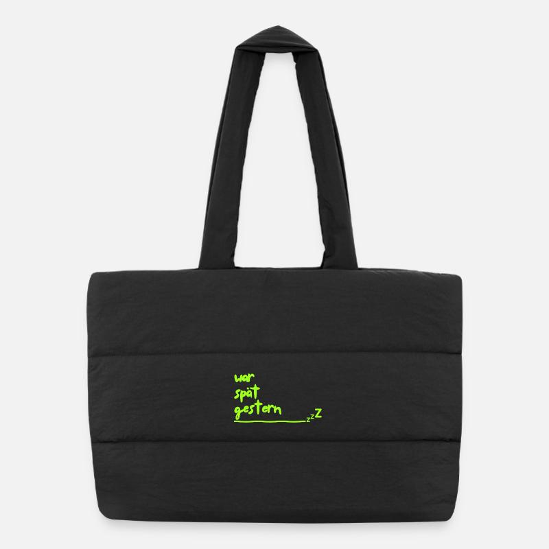 war spaet gestern Puffer-Einkaufstasche