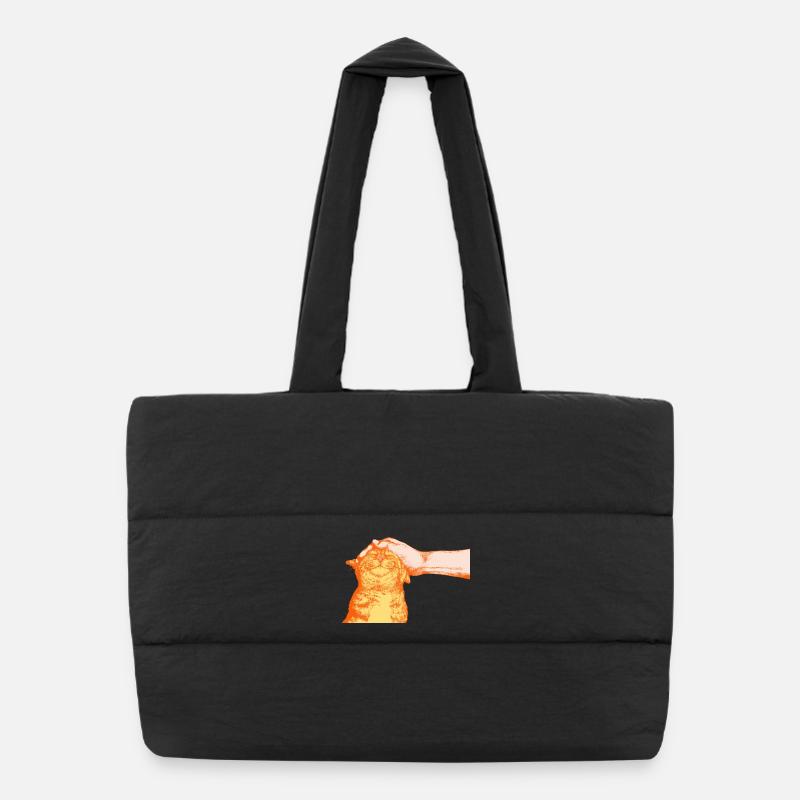 THE HAPPY CAT - Puffer Shopping Bag - black