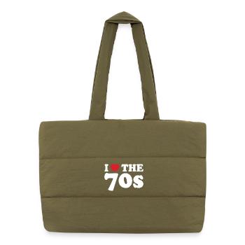 Amour des Années 70 - Sac shopping matelassé - safari green - Devant