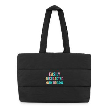Easily distracted by dogs - Puffer Shopping Bag - black - Front