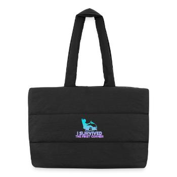 I Survived The First Corner - Puffer Shopping Bag - black - Front