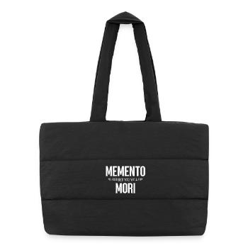 Design gothique Memento Mori - Sac shopping matelassé - noir - Devant