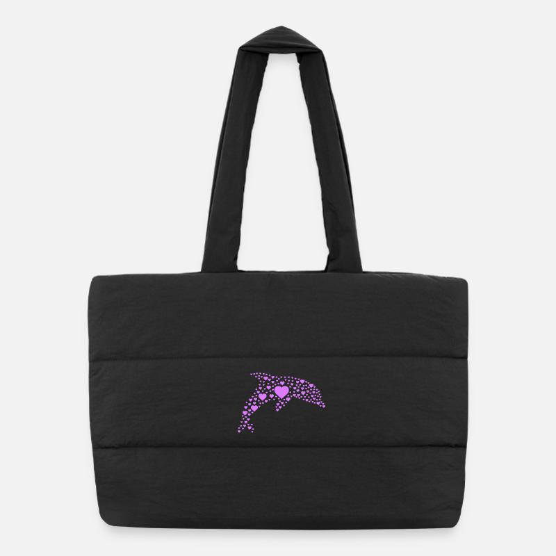 Dolphin Heart Pattern Puffer Shopping Bag