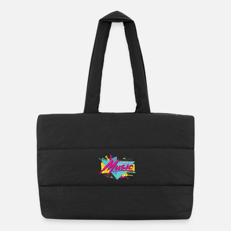 Musique néon Ambiance rétro Sac shopping matelassé