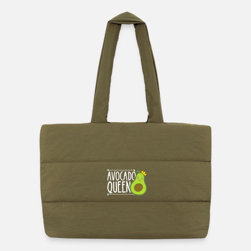 Avocado Queen Puffer Shopping Bag