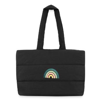 arc en ciel - Sac shopping matelassé - noir - Devant