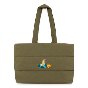 Pencil Car - Puffer Shopping Bag - safari green - Front