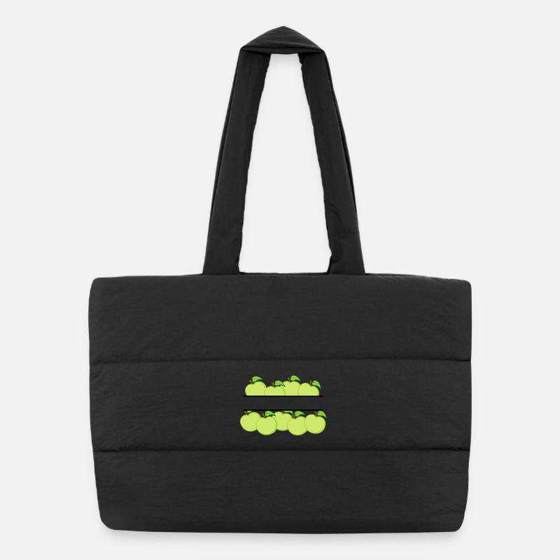 Bannière de pommes avec pomme verte Sac shopping matelassé
