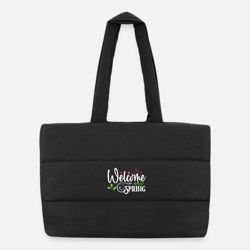 Welcome Spring Puffer Shopping Bag