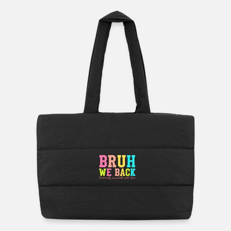 Blocky BRUH Nous soutenons le design rétro Sac shopping matelassé