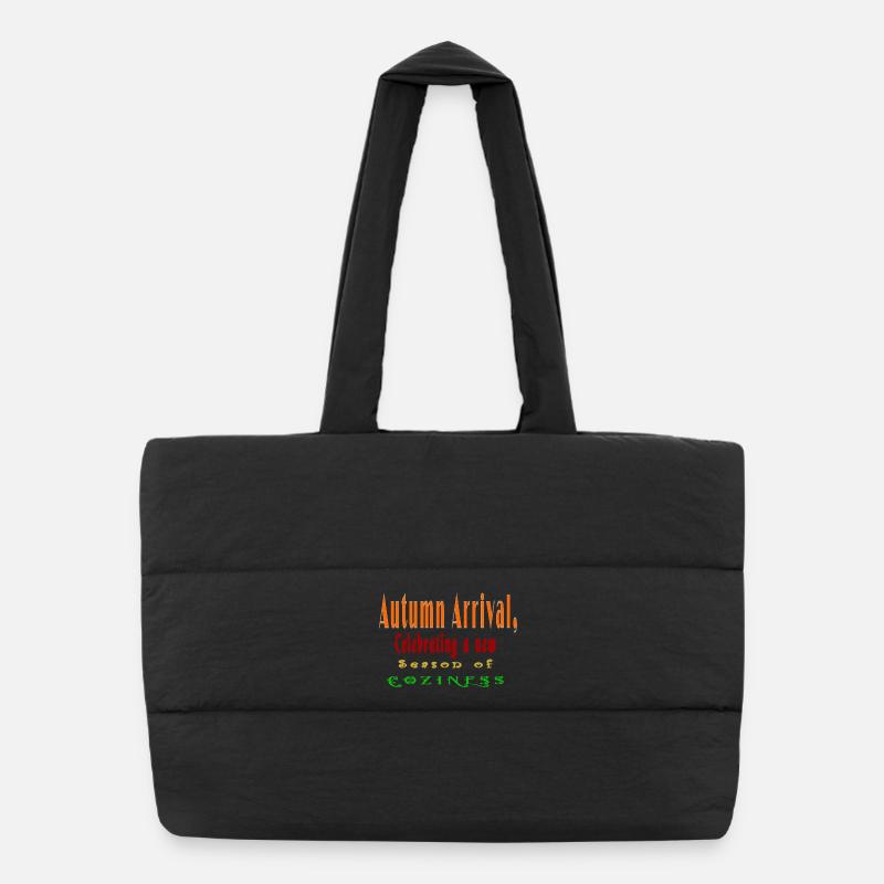 T-shirt à motif de feuilles d’automne vives Sac shopping matelassé