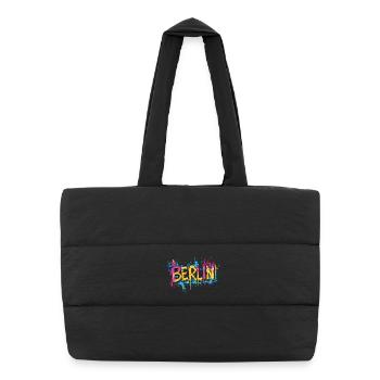 Berlin Graffiti Font Street Art Urban Style - Puffer Shopping Bag - black - Front