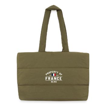 Property of France Reims Vintage Emblem - Puffer Shopping Bag - safari green - Front