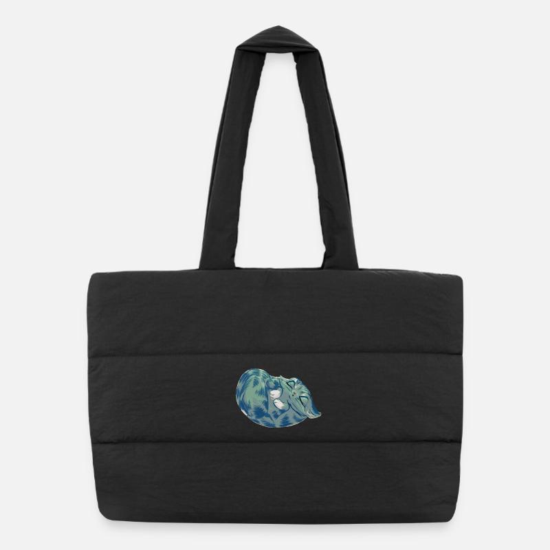 Squishy Azure - Puffer Shopping Bag - black