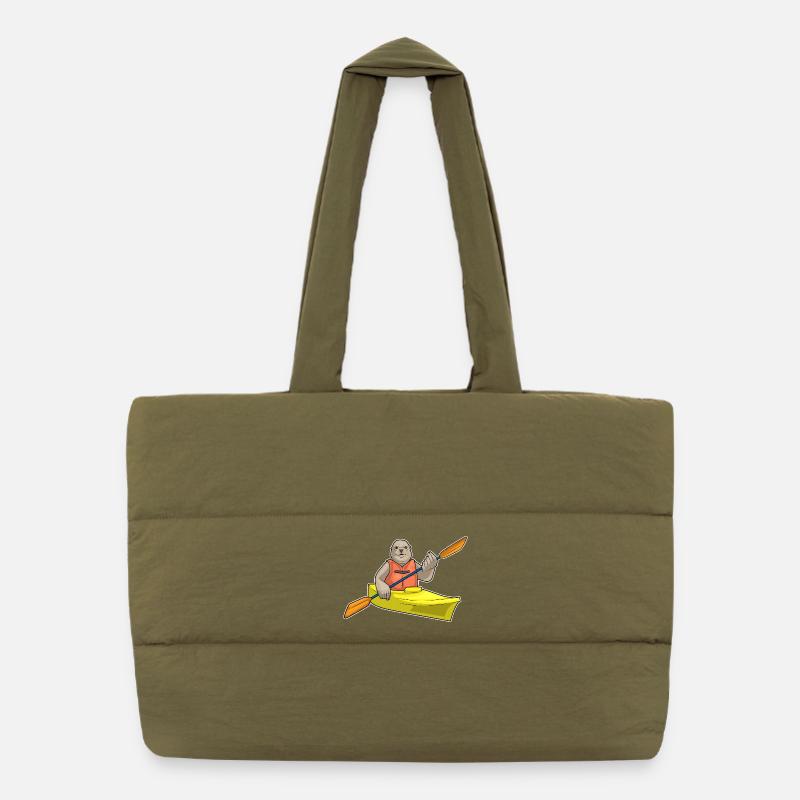 Seehund kleines Boot Puffer-Einkaufstasche