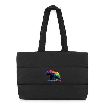 Bear In The Mountains  - Puffer Shopping Bag - black - Front
