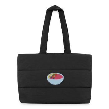 Illustration du bol de smoothie aux fruits - Sac shopping matelassé - noir - Devant