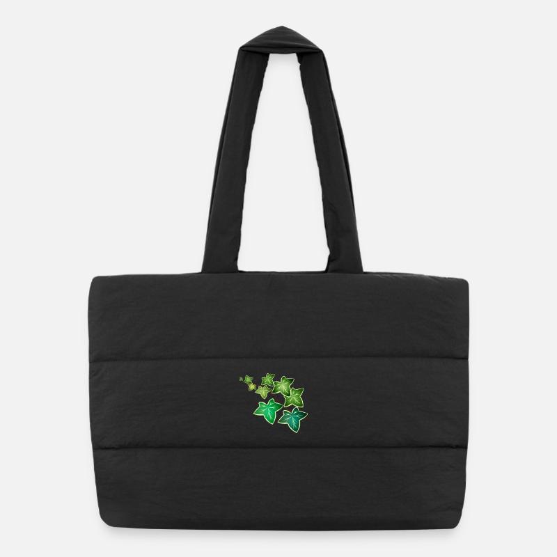 Lierre Ranke avec bord blanc - Lierre blanc vert Sac shopping matelassé