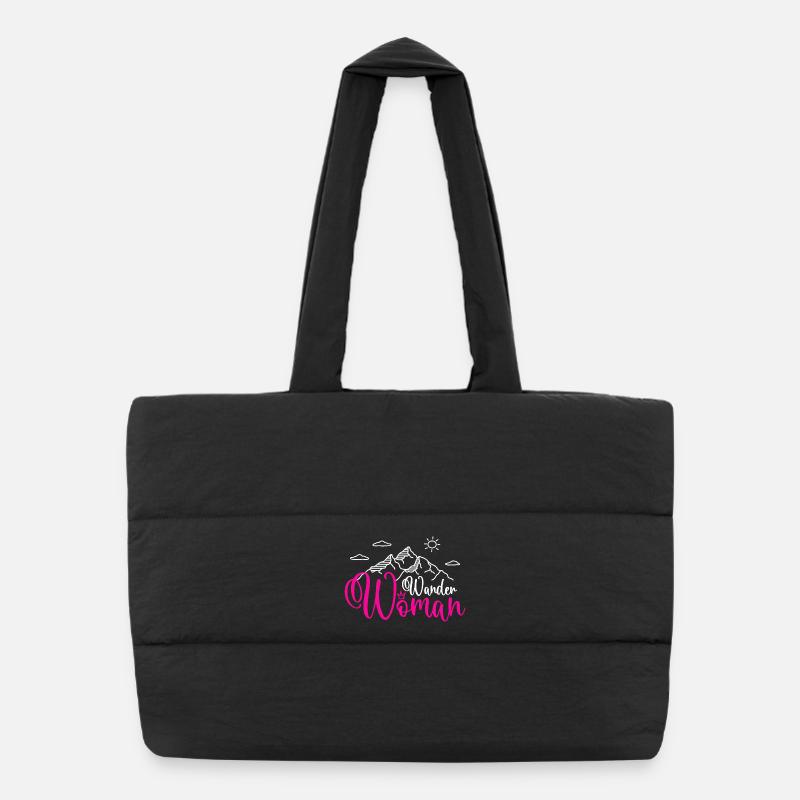 Wander Woman - Wanderwoman - Puffer-Einkaufstasche - Schwarz
