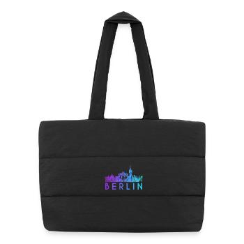 Berlin Skyline - Puffer-Einkaufstasche - Schwarz - Vorne