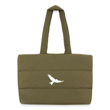 Greifvogel in weiss - Puffer-Einkaufstasche - safari Green - Vorne