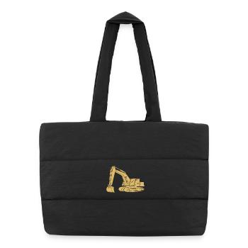 Baggerfahrer Silhouette - Baugeräteführer - Puffer-Einkaufstasche - Schwarz - Vorne