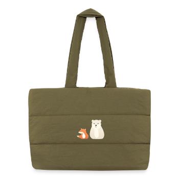 Cute animal motifs for children - Puffer Shopping Bag - safari green - Front