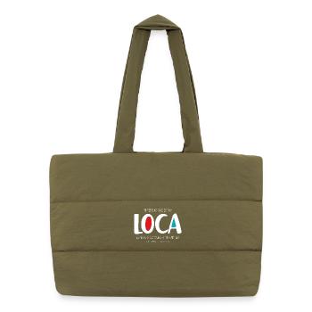 I'm crazy (dark) - Puffer Shopping Bag - safari green - Front
