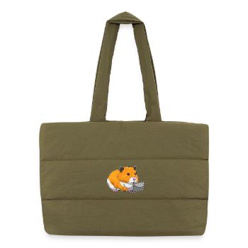Ordinateur portable Hamster - Sac shopping matelassé - safari green - Devant