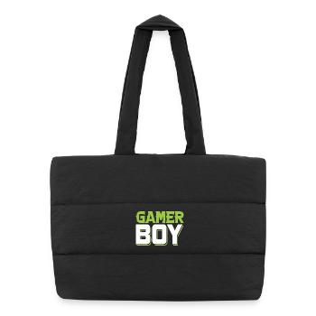 Gamer Boy - Puffer-Einkaufstasche - Schwarz - Vorne