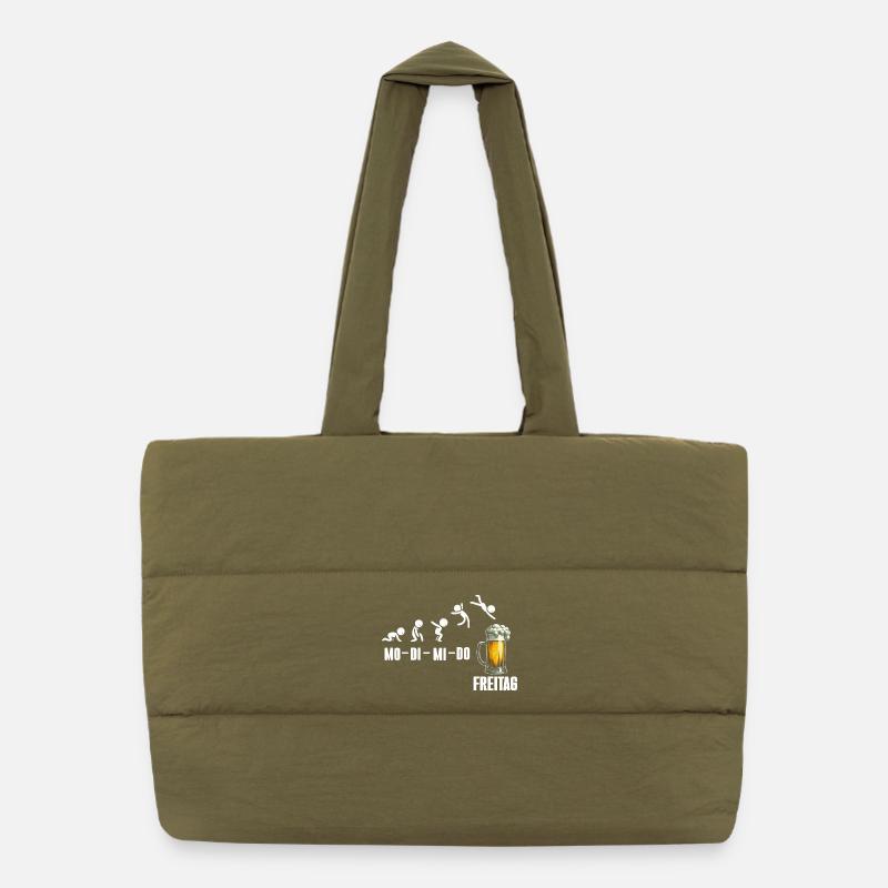 Friday Weekend Beer Lovers Beer Drinkers Puffer Shopping Bag