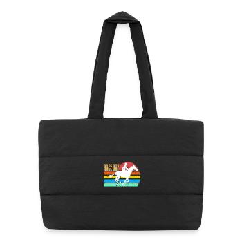Race Day Retro Horse Racing Track Day Pride - Puffer-Einkaufstasche - Schwarz - Vorne