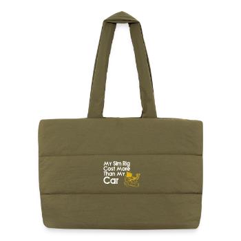 Sim Rig Cost More Than My Car - Puffer Shopping Bag - safari green - Front