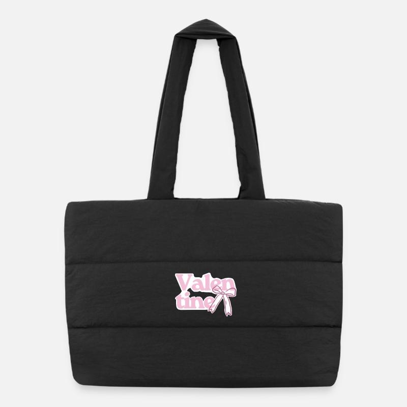 Valentine Bow Pink Puffer Shopping Bag