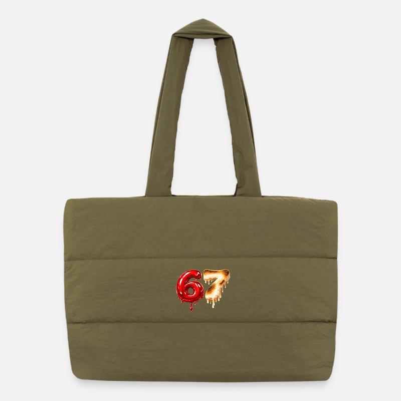 67 - 6 7 - Six Seven Meme Puffer Shopping Bag