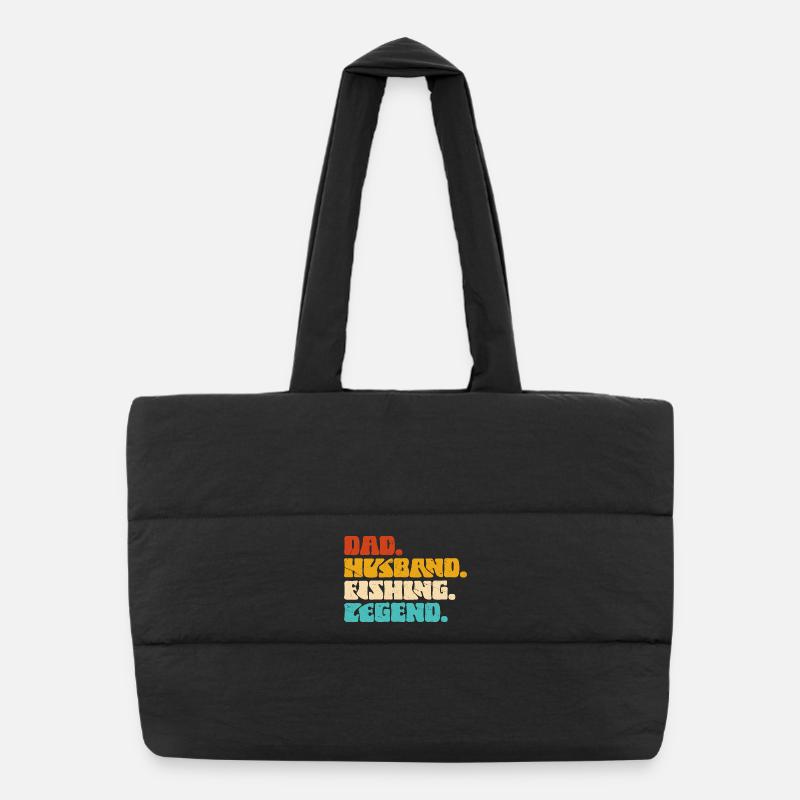 Dad Husband Angler Legend Puffer Shopping Bag