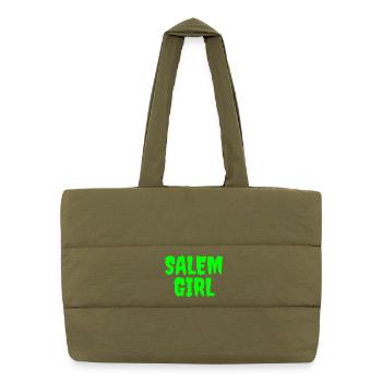 Lebendiges Salem Mädchen Grafik T-Shirt - Puffer-Einkaufstasche - safari Green - Vorne